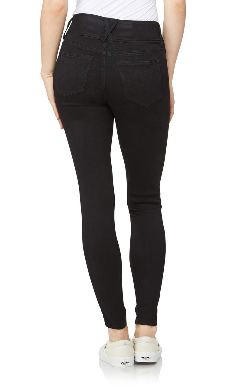 Wallflower Women's Juniors InstaSoft High-Rise Sassy Skinny Jeans (Standard and Plus), Noir, 13 - Image 3